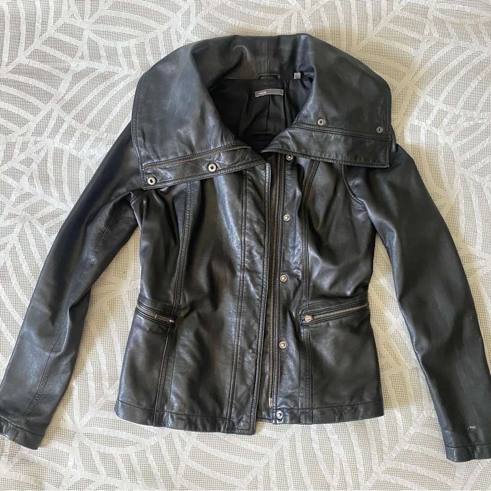 Black leather jacket - VINCE